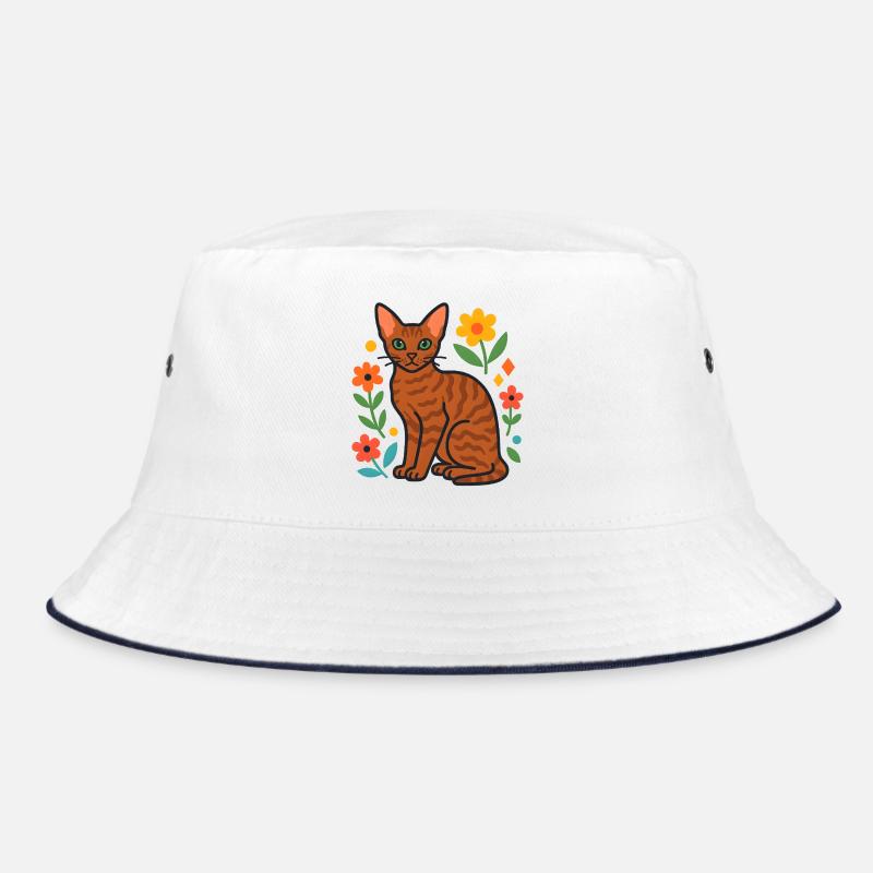 Devon Rex' Katze in der Blumenparade Bucket Hat
