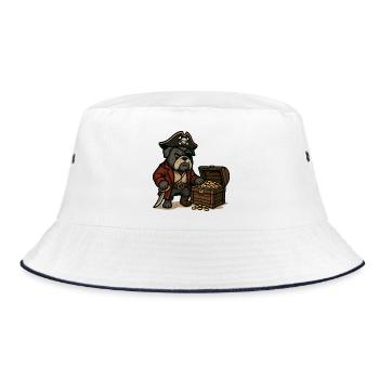 Pirate Bulldog Mascotte Chasseur de trésors Design - Bob - blanc/marine - Devant