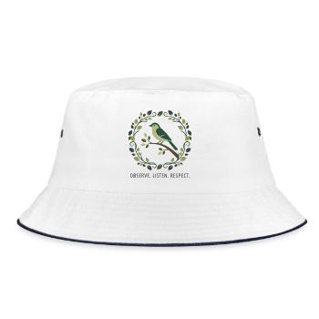 Observe. Wiles. Respect. - Bucket Hat - white/navy - Front