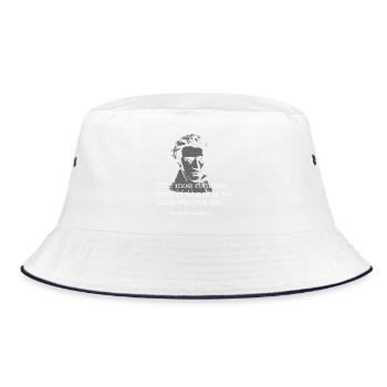 Be Yourself Kierkegaard Quote Portrait - Bucket Hat - white/navy - Front