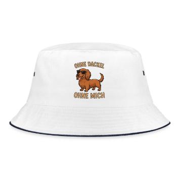 Without dachshunds - Bucket Hat - white/navy - Front
