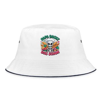 Dad Bakes The Beautiful Skeleton Cupcakes - Bucket Hat - white/navy - Front