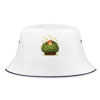 Tiger hidden in the bush magic - Bucket Hat - white/navy - Front