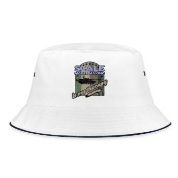 Scale Model Making Therapy - Bucket Hat - white/navy - Front