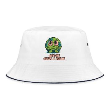 Nature Needs a Break - Planet - Bucket Hat - white/navy - Front