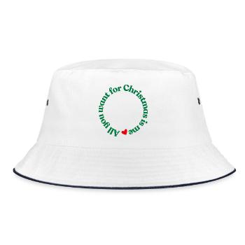 All You want for Christmas Is Me - Bucket Hat - Weiß/Navy - Vorne
