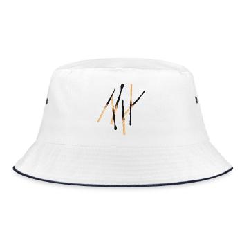 Burnt matches in a simple arrangement - Bucket Hat - white/navy - Front