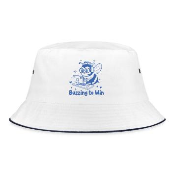 Gaming Bee on the PC Buzzing to Win - Bucket Hat - white/navy - Front