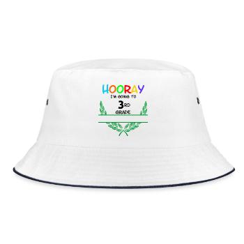 Hurra, ich gehe in die 3. Klasse – Namensraum** - Bucket Hat - Weiß/Navy - Vorne