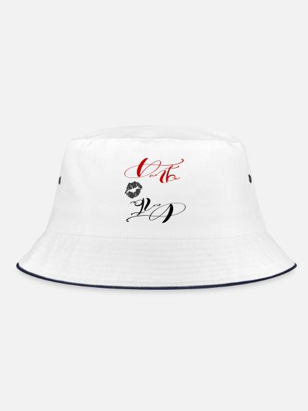Danke - Bucket Hat - Weiß/Navy - Vorne