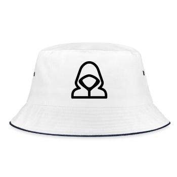 hacker - Bucket Hat - white/navy - Front
