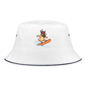 Drôle de chien de snowboard avec une casquette - Bob - blanc/marine - Devant
