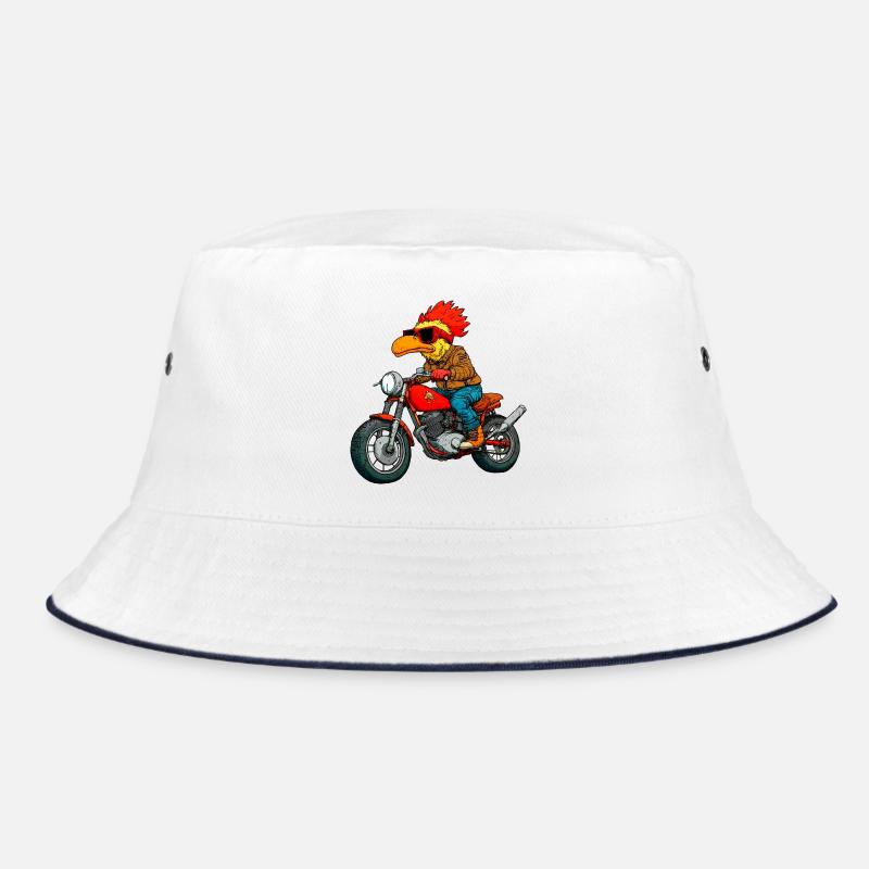 Motorradfahrer Huhn Bucket Hat
