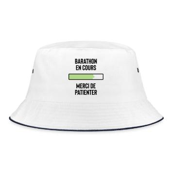 Barathon im Gange, bitte warten Sie - Bucket Hat - Weiß/Navy - Vorne