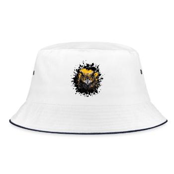 Owl Night Owl Splatter - Bucket Hat - white/navy - Front