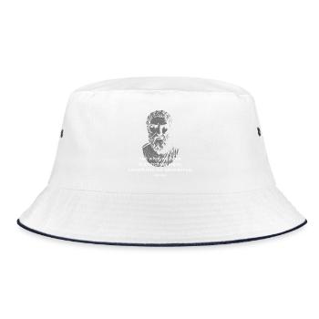 Epikurs stoisches Zitat - Bucket Hat - Weiß/Navy - Vorne