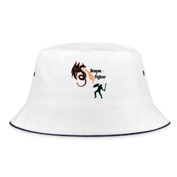 Drachenkaempfer - Bucket Hat - Weiß/Navy - Vorne