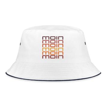 moin sunset - Bucket Hat - Weiß/Navy - Vorne