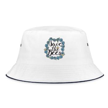 Save the Bees Floral Circle - Bucket Hat - Weiß/Navy - Vorne
