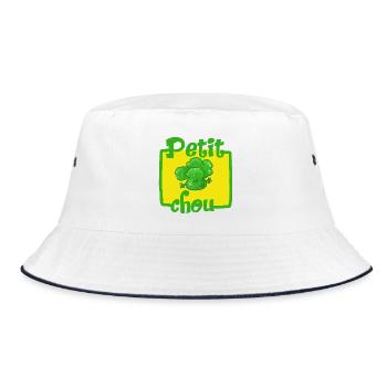 Kleiner Kohl - Bucket Hat - Weiß/Navy - Vorne