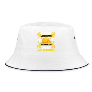 Construction Manager Gifts Construction Workers Road Construction - Bucket Hat - white/navy - Front