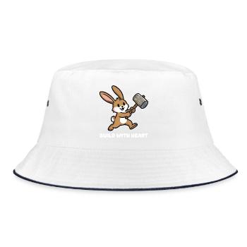 Lapin au marteau : Construire avec le cœur - Bob - blanc/marine - Devant