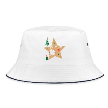 Weihnachtsstern Advent - Bucket Hat - Weiß/Navy - Vorne