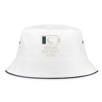 Low battery - Bucket Hat - white/navy - Front