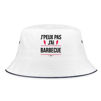 Ich kann nicht, ich grille Humor Aperitif - Bucket Hat - Weiß/Navy - Vorne