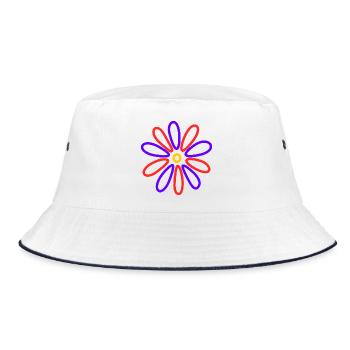 BLUME. NATUR. ÖKOLOGIE. JAHRESTAG. FEST - Bucket Hat - Weiß/Navy - Vorne