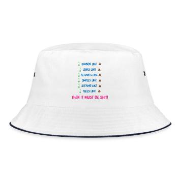 Multi-Sense Humor Saying - Bucket Hat - white/navy - Front