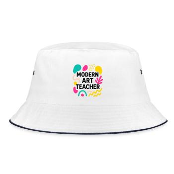 modern art - Bucket Hat - white/navy - Front