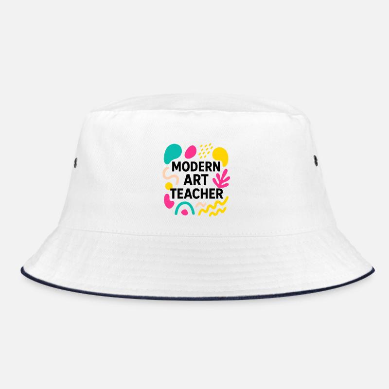 modern art - Bucket Hat - white/navy