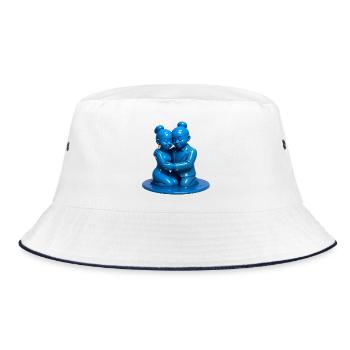 LIEBENDE #2 – Frieden & Liebe - Bucket Hat - Weiß/Navy - Vorne