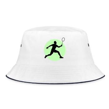 Badminton Spieler Vorhand - Bucket Hat - Weiß/Navy - Vorne
