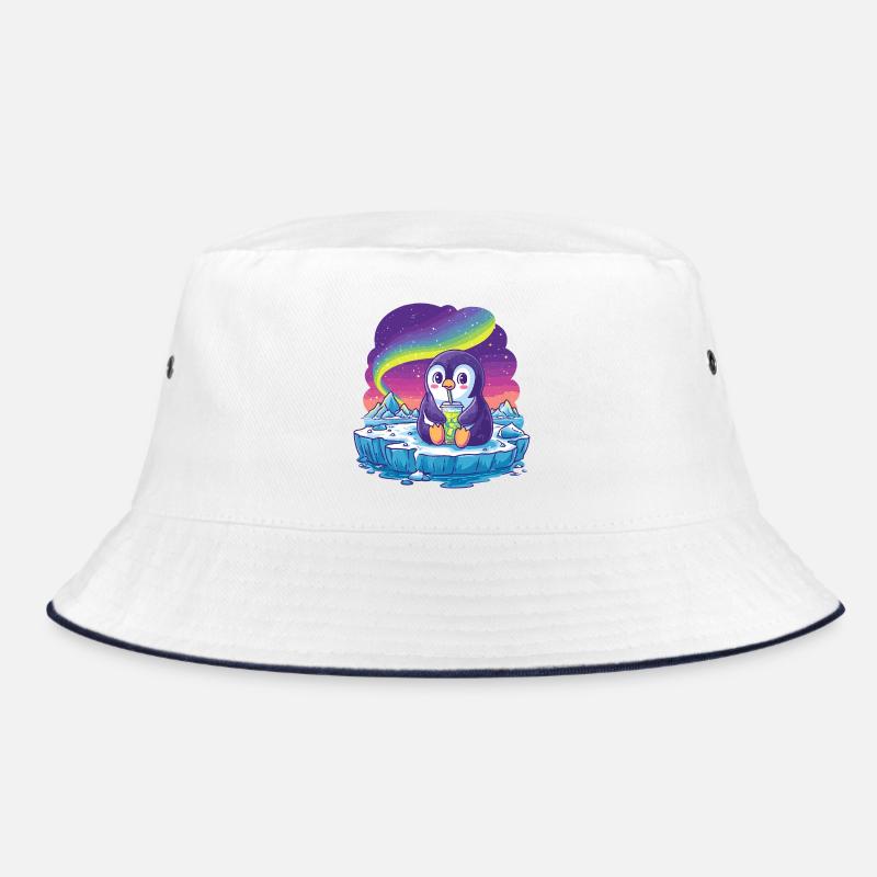 Aurora Pinguin Eislandschaft Bucket Hat