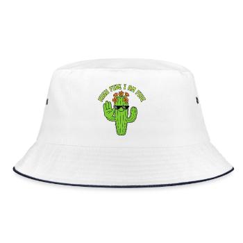 High Five Cactus 5th Birthday - Bucket Hat - white/navy - Front