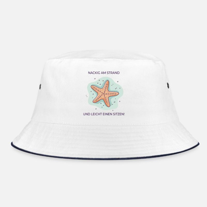 Nackig am Strand – Lustiger Seestern Spruch Bucket Hat