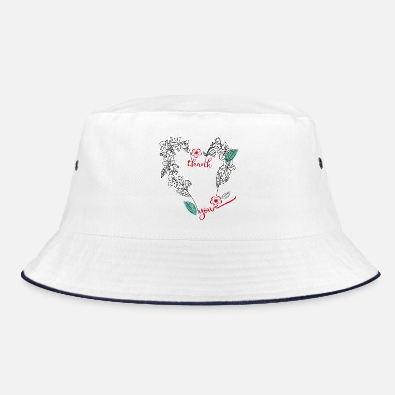  Dankeschön Herz - Bucket Hat - Weiß/Navy