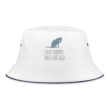 Vor drei Katzen war ich noch normal - Bucket Hat - Weiß/Navy - Vorne