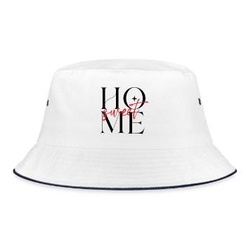 Sweet Script Red - Bucket Hat - white/navy - Front