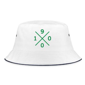1900 Mönchengladbach Fan Hoodie, T-Shirt, Kissen - Bucket Hat - Weiß/Navy - Vorne