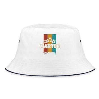 Gift for Marten - Bucket Hat - white/navy - Front
