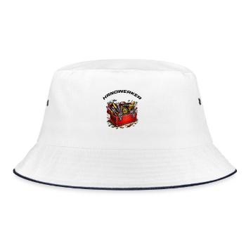 Hand Window Toolbox Cartoon - Bucket Hat - white/navy - Front