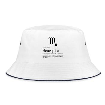 Scorpio - Zodiac Sign  - Bucket Hat - Weiß/Navy - Vorne