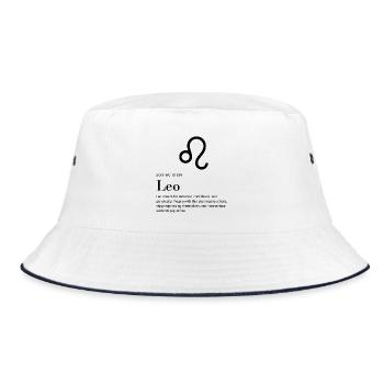 Leo - Zodiac Sign - Bucket Hat - Weiß/Navy - Vorne