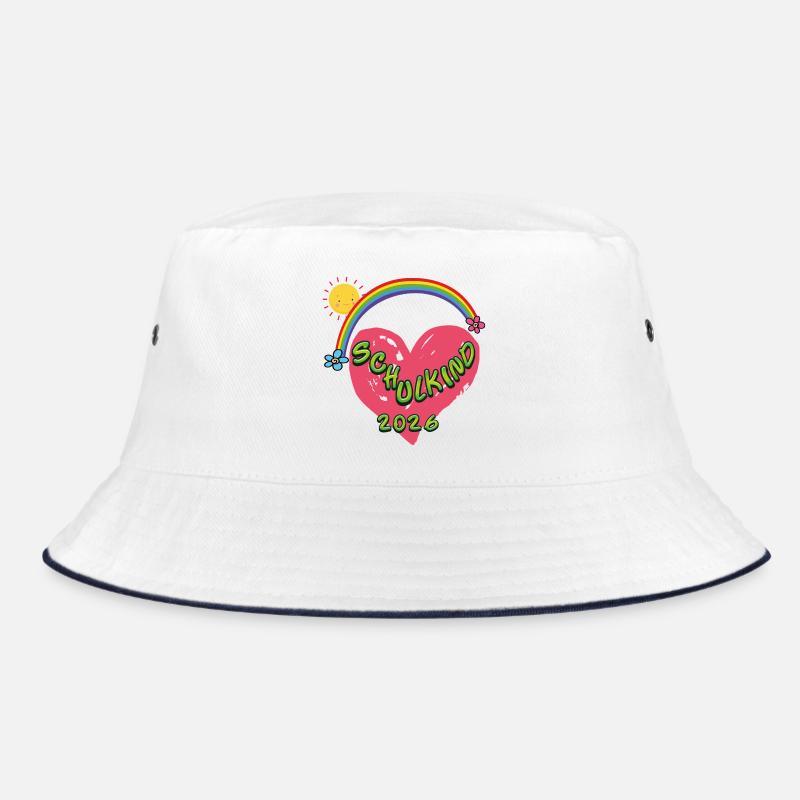 Schulkind Herz Regenbogen 2026 Bucket Hat
