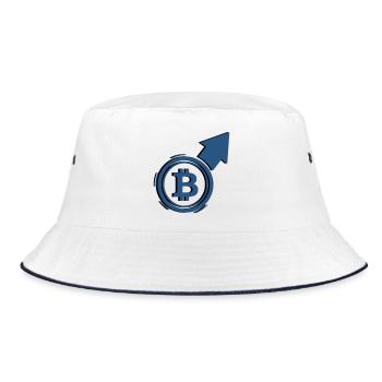 Bitcoin Bull Run Arrow To The Moon - Bucket Hat - white/navy - Front