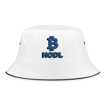 Bitcoin HODL Logo, Lettrage Crypto - Bob - blanc/marine - Devant