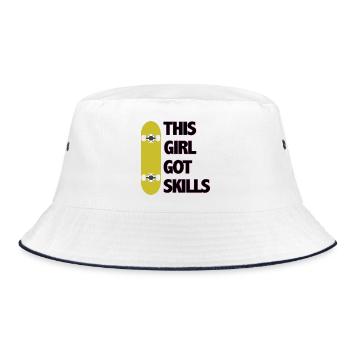 Dieses Mädchen hat Fähigkeiten - Bucket Hat - Weiß/Navy - Vorne